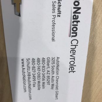 AutoNation Chevrolet Gilbert - Sales business card info - Car Dealers Near Me - Gilbert, Arizona AutoNation Chevrolet Gilbert - Sales business card info - Car Dealers Near Me - Gilbert, Arizona