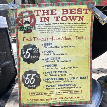 The Tamale Fiesta - Menu - Food Stands Near Me - Sun Valley, California