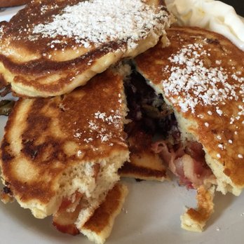 The Cracked Egg Cafe - Bacon and berries pancake was delicious! - Breakfast & Brunch Near Me - Galloway, New Jersey