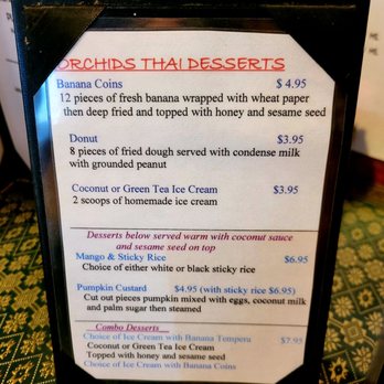 Orchids Thai Restaurant - Oct 2021: Menu Pic 9 of 9-- Desserts - Thai Near Me - Port Richey, Florida