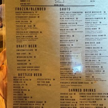 Gypsy Rabbit - Drink menu - Sandwiches Near Me - Temple, Georgia