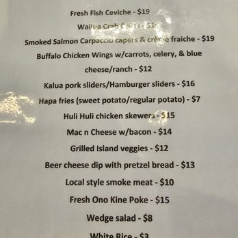 Napali Brewing - Food menu - Brewpubs Near Me - Kapaʻa, Hawaii