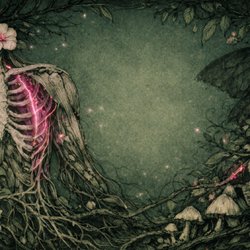 Buddha's Belly Massage - This piece represents the intersection of my clinical background in Sports Medicine and the Appalachian Gothic aesthetic of my practice.