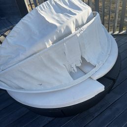 Broken chair outside