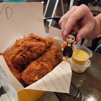 Ttobongee chicken - Fried chicken (with my fake Sonny Angel model for size comparison) - Korean Near Me - Tracy, California