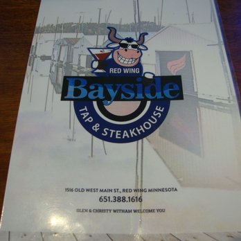 Bayside Tap and Steakhouse - Menu cover. - Steakhouses Near Me - Red Wing, Minnesota