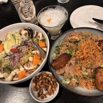 Limo Peruvian Eatery - Veggie Chaufa + Mushroom Ceviche - Peruvian Near Me - Nashville, Tennessee