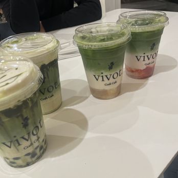 Vivot Craft Cafe - Strawberry Matcha Latte , Matcha Einspanner - Bubble Tea Near Me - Fullerton, California