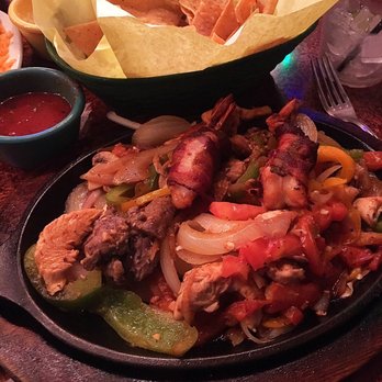 Miguel's Cocina - Fajita Supremo topped with two Bacon Wrapped Shrimp - Mexican Near Me - Coronado, California