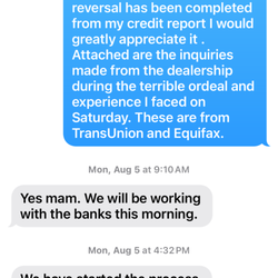 Billy Navarre Honda - Conversation between myself and the general manager.