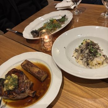 Ella Dining Room and Bar - Grilled Pork Chop, truffle spaghetti, and trout - New American Near Me - Sacramento, California