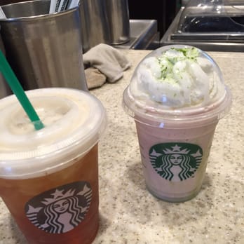 Starbucks - Black iced tea and a cherry blossom frappuccino - Coffee & Tea Near Me - Louisville, Kentucky Starbucks - Black iced tea and a cherry blossom frappuccino - Coffee & Tea Near Me - Louisville, Kentucky