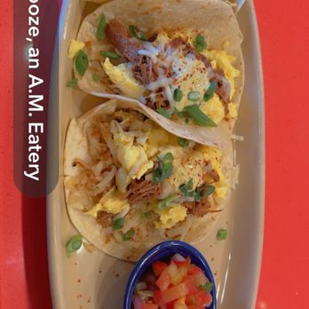 Snooze, an A.M. Eatery - Barbacoa Tacos - Breakfast & Brunch Near Me - Denver, Colorado Snooze, an A.M. Eatery - Barbacoa Tacos - Breakfast & Brunch Near Me - Denver, Colorado