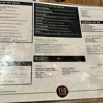 Tio Taco + Tequila Bar - Menu - Mexican Near Me - Edison, New Jersey