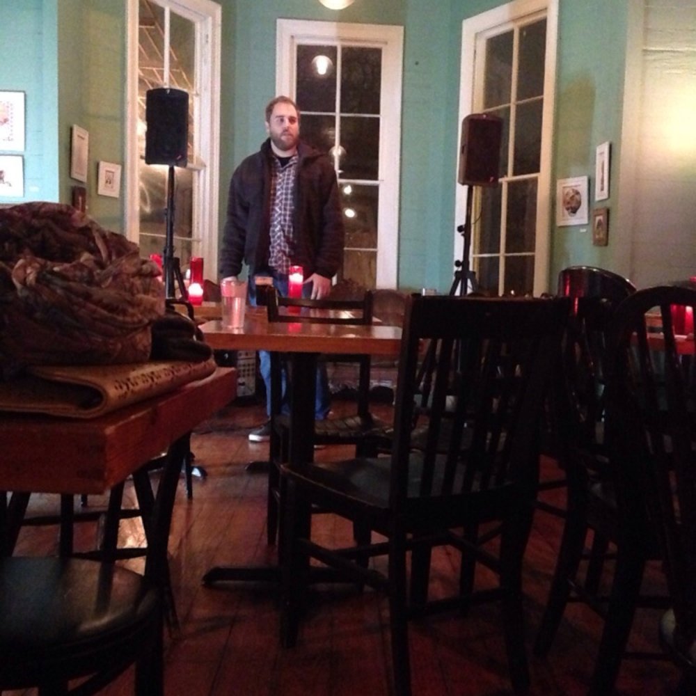 Cenote - This gentleman is doing stand up comedy... These chairs were the response to "so now we're gonna do some jokes about semen." - Coffee & Tea Near Me - Austin, Texas Cenote - This gentleman is doing stand up comedy... These chairs were the response to "so now we're gonna do some jokes about semen." - Coffee & Tea Near Me - Austin, Texas