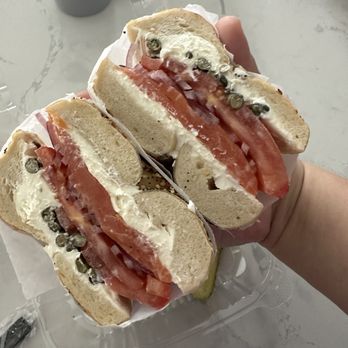 Long Island Bagel Cafe - Lox on a everything bagel - Bagels Near Me - Mineola, New York Long Island Bagel Cafe - Lox on a everything bagel - Bagels Near Me - Mineola, New York