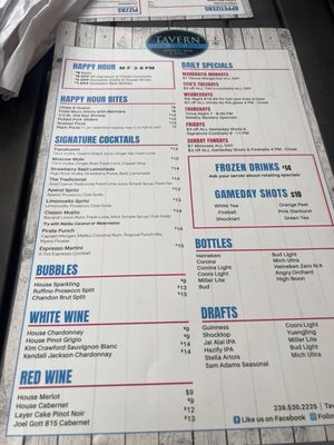Menu photo 2 Tavern On The Bay Naples, FL Menu photo 2 Tavern On The Bay Naples, FL