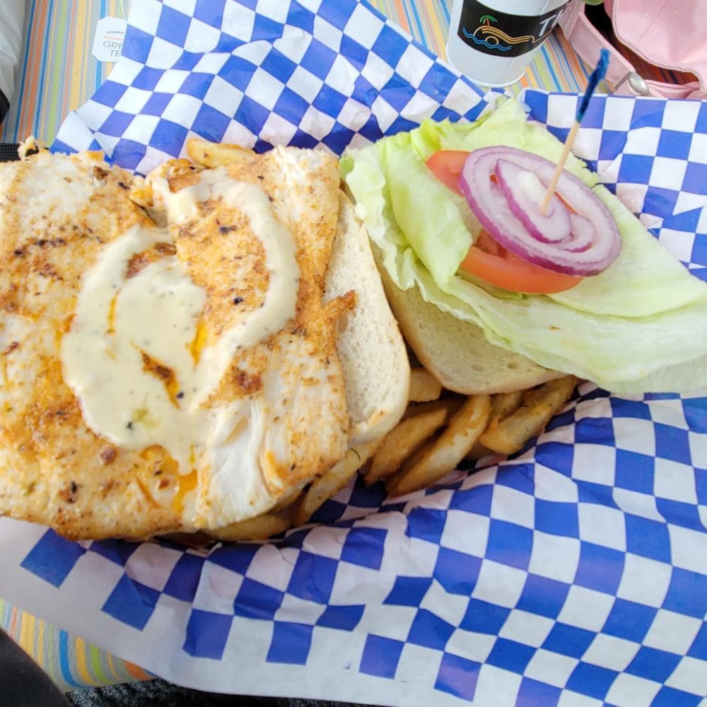 The Sand Bar - Mahi Mahi Fish Sandwich, $15.95 - Cocktail Bars Near Me - Capitola, California The Sand Bar - Mahi Mahi Fish Sandwich, $15.95 - Cocktail Bars Near Me - Capitola, California