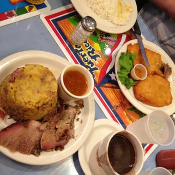 Casa Adela - Mofongo con Pernil, Breaded Chicken (Pechuga De Pollo Rmpanizado), white rice, and black beans. - Latin American Near Me - New York, New York Casa Adela - Mofongo con Pernil, Breaded Chicken (Pechuga De Pollo Rmpanizado), white rice, and black beans. - Latin American Near Me - New York, New York