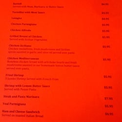Little Sicily Italian Restaurant - Lunch Menu