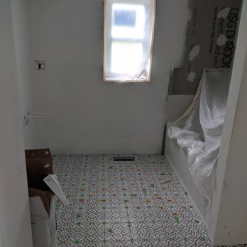 Garza Contractors - During: upstairs bathroom tiled - General Contractors Near Me - Silver Spring, Maryland