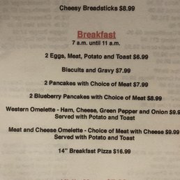 This was the breakfast menu. This was the breakfast menu.