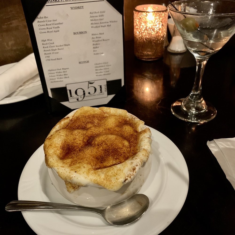 1951 West - Baked French onion soup - New American Near Me - Green Bay, Wisconsin 1951 West - Baked French onion soup - New American Near Me - Green Bay, Wisconsin