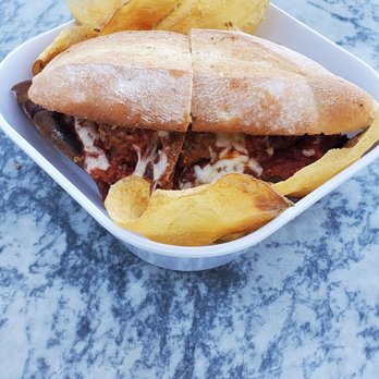 Pizza Republic - Meatball sandwich with house-made chips - Pizza Near Me - San Luis Obispo, California Pizza Republic - Meatball sandwich with house-made chips - Pizza Near Me - San Luis Obispo, California