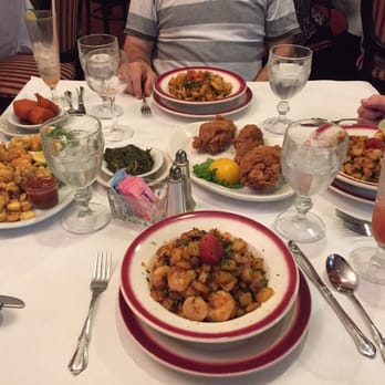 Dooky Chase's Restaurant - Shrimp Clemenceau, fried chicken for the table, and fried shrimp. We also had fried oysters appetizer (not pictured). - Cajun/Creole Near Me - New Orleans, Louisiana Dooky Chase's Restaurant - Shrimp Clemenceau, fried chicken for the table, and fried shrimp. We also had fried oysters appetizer (not pictured). - Cajun/Creole Near Me - New Orleans, Louisiana