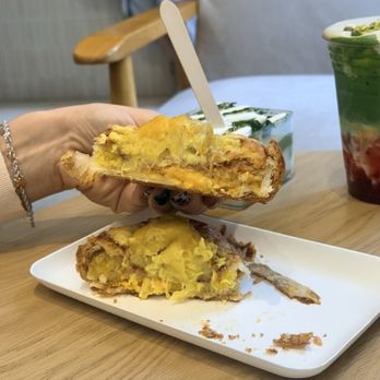 La La Bakeshop - Durian Salted Egg Croissant - Bakeries Near Me - Toronto, Ontario La La Bakeshop - Durian Salted Egg Croissant - Bakeries Near Me - Toronto, Ontario