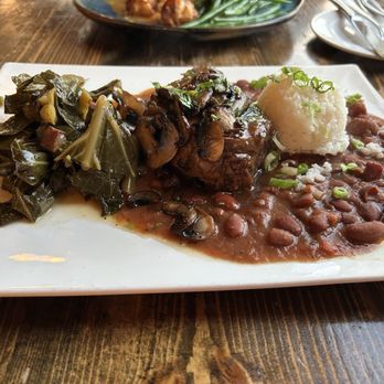 CreoLa - Short ribs with collard greens and red beans and rice - Cajun/Creole Near Me - San Carlos, California