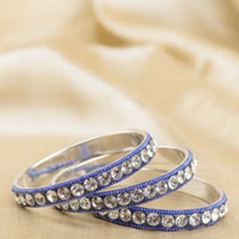 Karma-Xpress - Our Lavender Studded Bangles are handmade by women artisans in Western India using nickel-free brass and resin with inlay of crystals. - Women's Clothing Near Me - Glendale, California