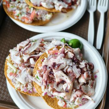 Mariscos La Costa - Tostadas con pescado y pulpo - Mexican Near Me - Oakland, California Mariscos La Costa - Tostadas con pescado y pulpo - Mexican Near Me - Oakland, California