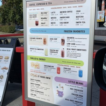 The Human Bean - Drink menu as of 10/30/24 @ The Human Bean. - Coffee & Tea Near Me - Medford, Oregon The Human Bean - Drink menu as of 10/30/24 @ The Human Bean. - Coffee & Tea Near Me - Medford, Oregon