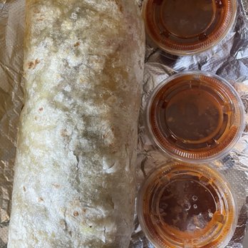 Los Ruizenores - Traditional burrito, added guacamole, and lettuce to it. - Mexican Near Me - Sylmar, California