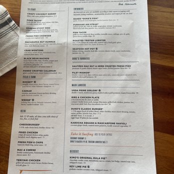 Duke's Malibu - Menu - New American Near Me - Malibu, California