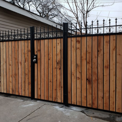 Estrada Fences - Back/privacy fence - wrought iron & wood