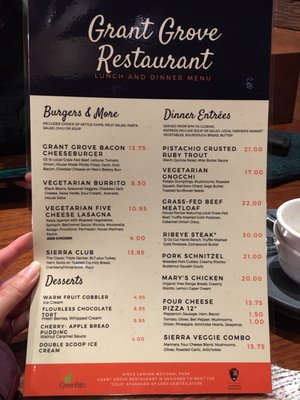Menu photo 5 Grant Grove Restaurant Hume, CA Menu photo 5 Grant Grove Restaurant Hume, CA