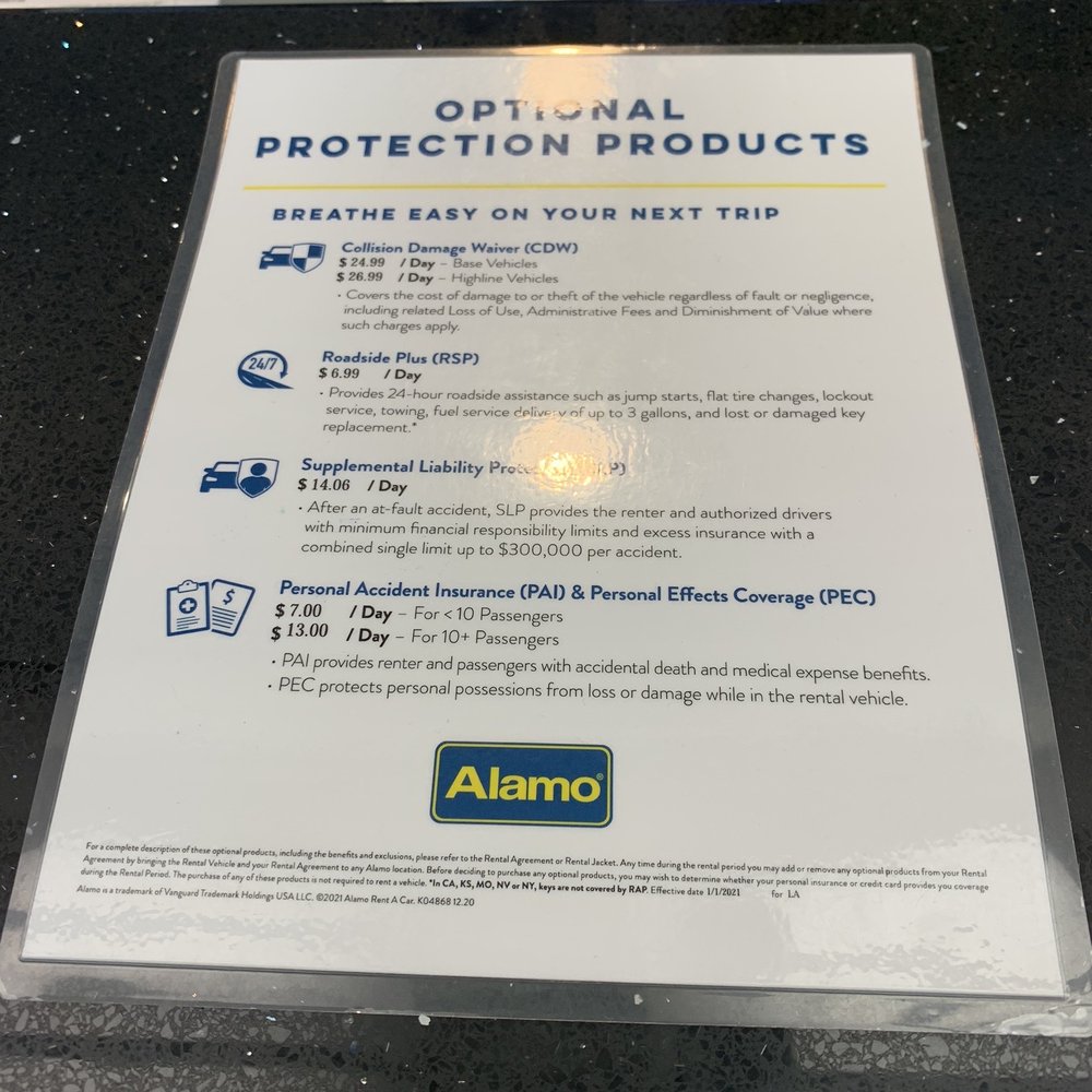 Alamo Rent A Car - Optional protection products (Dec 2022) - Car Rental Near Me - Kenner, Louisiana Alamo Rent A Car - Optional protection products (Dec 2022) - Car Rental Near Me - Kenner, Louisiana