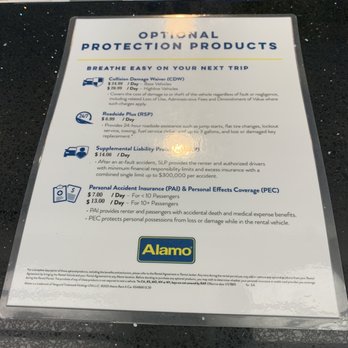 Alamo Rent A Car - Optional protection products (Dec 2022) - Car Rental Near Me - Kenner, Louisiana