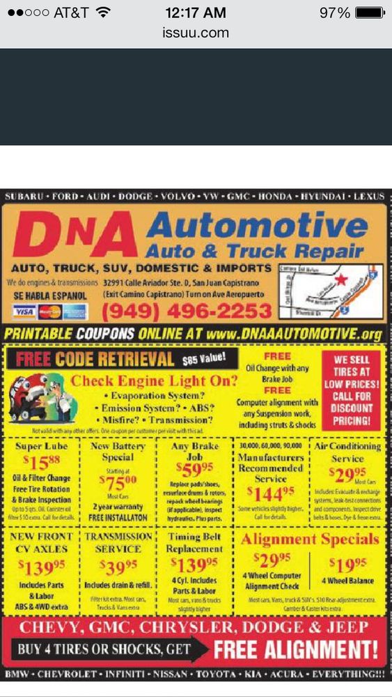 DNA AUTOMOTIVE Updated June 2024 26 Reviews 32991 Calle Aviador