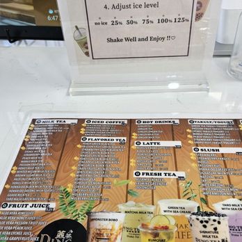 Ding Tea - Mansfield - Menu - SO many options. Menu is a bit hard to read - Desserts Near Me - Mansfield, Texas