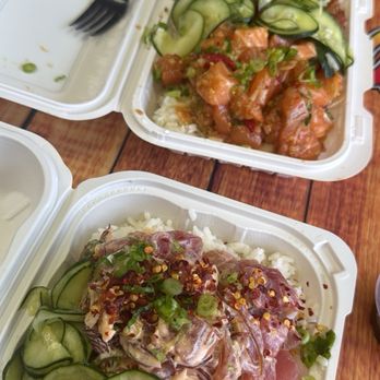 Ry's Poke Shack - Regulah(front) and mayjah(back) poke bowls. There is limited free parking and seating available at the plaza - Hawaiian Near Me - Pasadena, California Ry's Poke Shack - Regulah(front) and mayjah(back) poke bowls. There is limited free parking and seating available at the plaza - Hawaiian Near Me - Pasadena, California