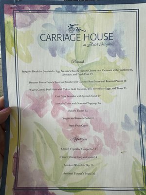 Menu photo 1 The Carriage House Mackinac Island, MI