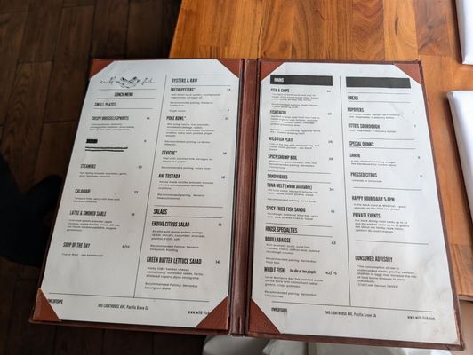 Menu photo 1 Wild Fish Pacific Grove, CA
