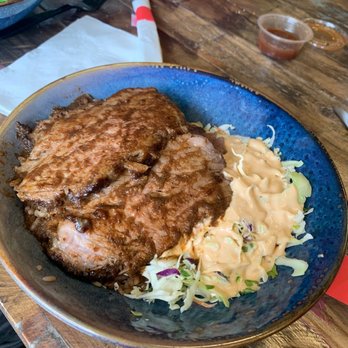 Caribbean Haven - Jerk tri tip lunch bowl: rice & coleslaw under there also - Caribbean Near Me - Ventura, California