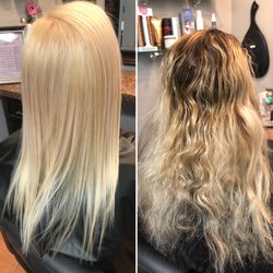 Lizzy Conway at A Wild Hair Salon - Platinum all over blonding