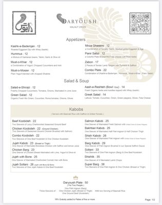 Menu photo 8 Daryoush Walnut Creek, CA Menu photo 8 Daryoush Walnut Creek, CA