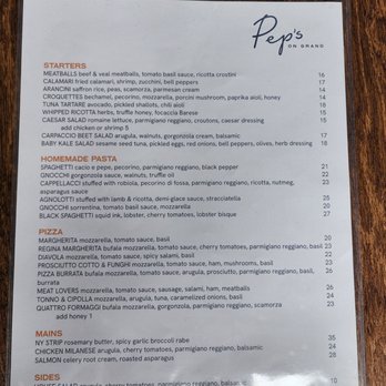 Pep’s On Grand - Menu - Italian Near Me - New York, New York Pep’s On Grand - Menu - Italian Near Me - New York, New York