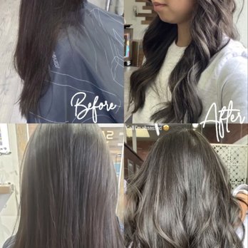 Salon 1500 - Dark ash grey balayage transformation - Hair Salons Near Me - Alameda, California Salon 1500 - Dark ash grey balayage transformation - Hair Salons Near Me - Alameda, California